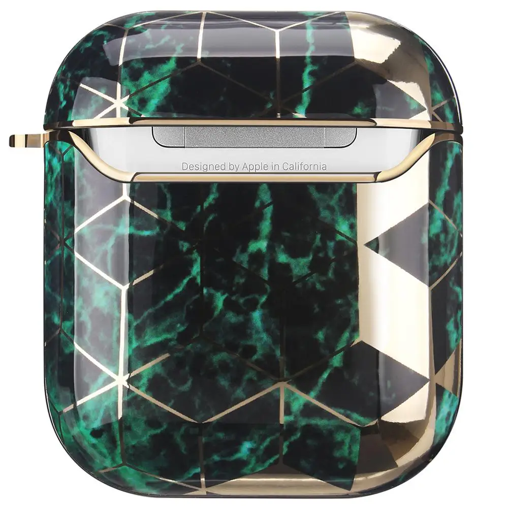 2020 new design Original Electroplating Gold Marble AirPods Case Cover for with Keychain - Private Mold | Электроника