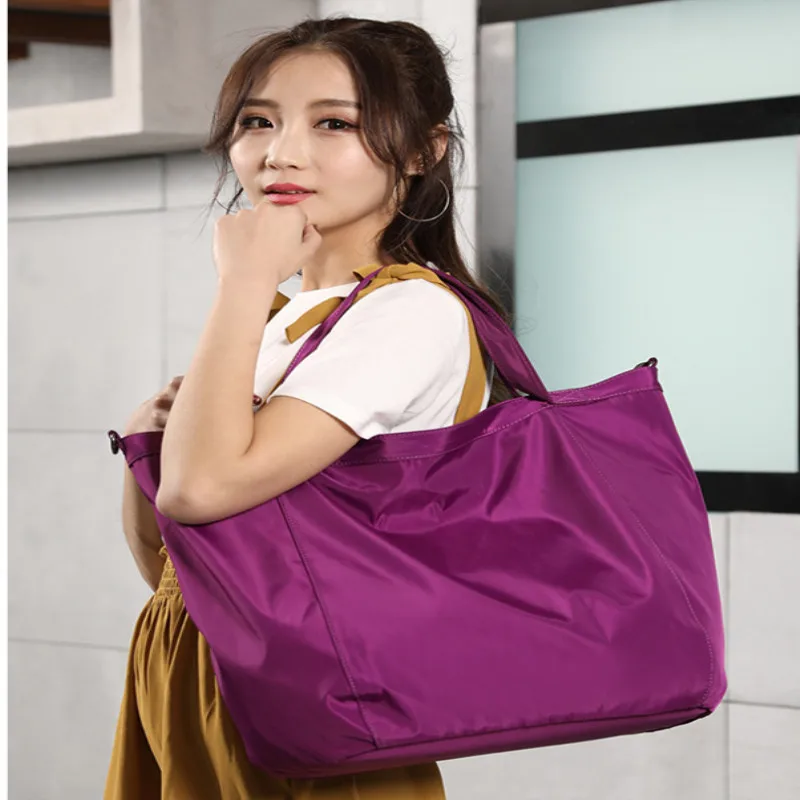 Нейлон Сумки Для женщин мужчины сумки многоразового использования для покупок