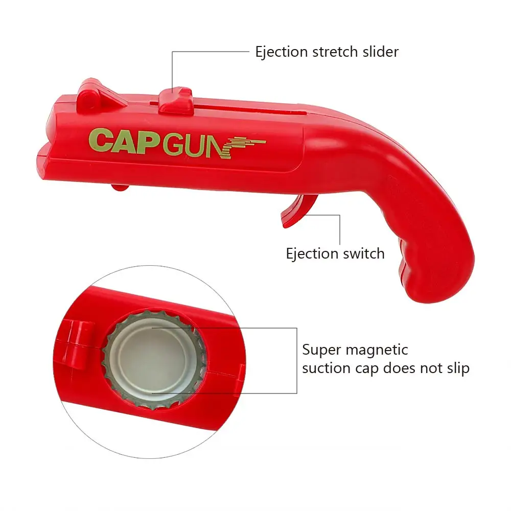 Gun shape Drink Opening Shooter Beer Bottle Opener Spring Cap Catapult Launcher Bar Tool Can Openers Creative | Дом и сад