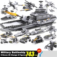 747 pcs military warship aircraft army figures building blocks construction bricks mini figures store children toys for boys