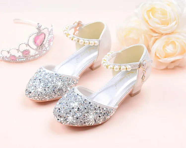 Туфли принцессы с бантом для девочек туфли на высоком каблуке детские летние