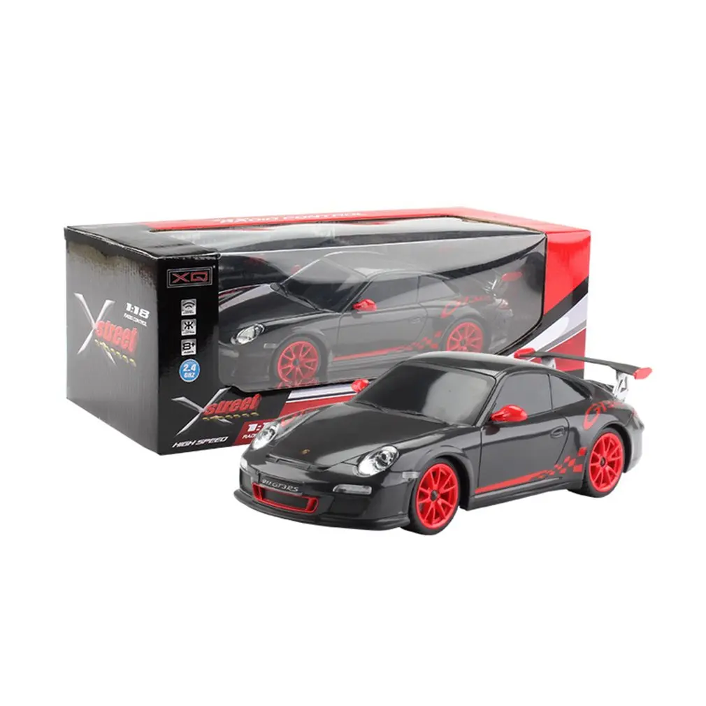 Porsche 911 1:18 1/18 Масштаб RC гоночный автомобиль 4 канала дистанционное управление имитирующая Модель Porsche детские игрушки для детей Подарки RC модель - Цвет: Черный