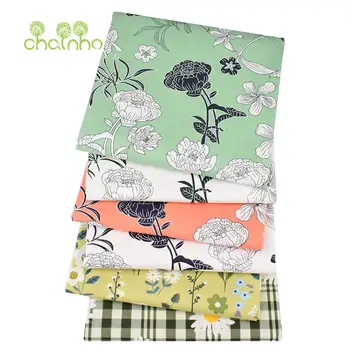 Printed Twill Cotton Fabric,Black&White Flowers,Patchwork Clothes For DIY Sewing Quilting Baby&Child's Bedclothes Material