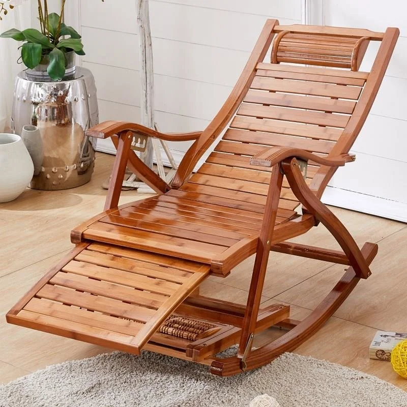

Floor Foldable Lazy Relax Rocking Bamboo Sillon Reclinable Folding Bed Sillones Moderno Para Sala Fauteuil Salon Lounge Chair