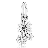100 925 sterling silver charm new daisy bouquet pendant fit pandora women bracelet necklace diy jewelry