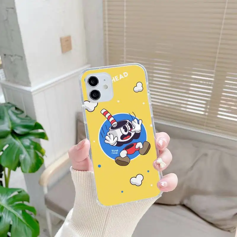 

Cuphead game Phone Case For Samsung S7 Edge S8 S9 S10 S20 Note20 A71 A21s S4 S5 S6 Plus S20Fe lite Transparent Nax Fundas Cover
