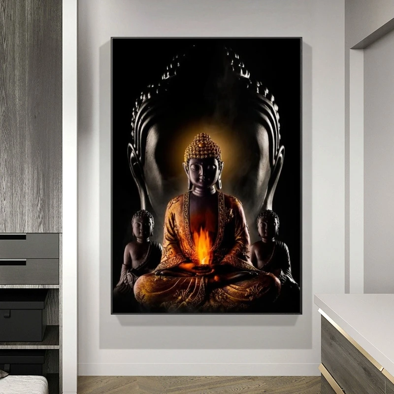 Настенная картина Бога Будды Картина на холсте современный Будда искусство