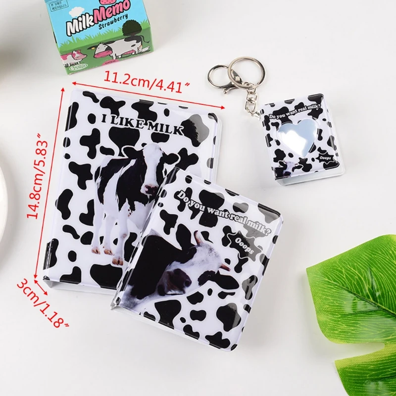 

3 Inch 64 Pockets PVC Photo Album Cow Pattern Interstitial Case for Name Card Mini Scrapbooking Storage