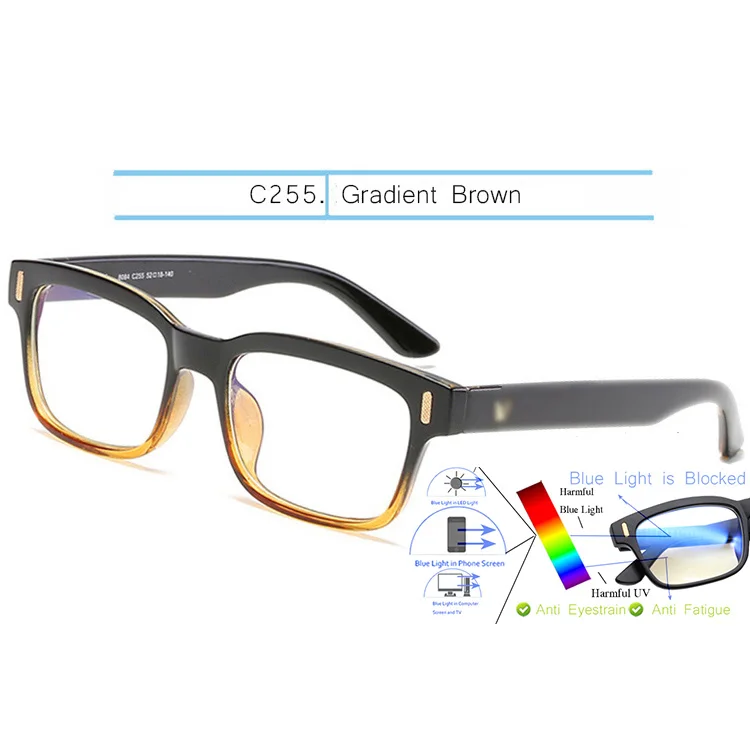 Gradient Brown-Clear IVSTA, синий светильник, очки, компьютерная игровая оправа, для мужчин, анти-Синие лучи, блокировка, по рецепту, близорукость, поляризованные солнцезащитные очки, ночной ботаник - Цвет оправы: Gradient Brown-Clear
