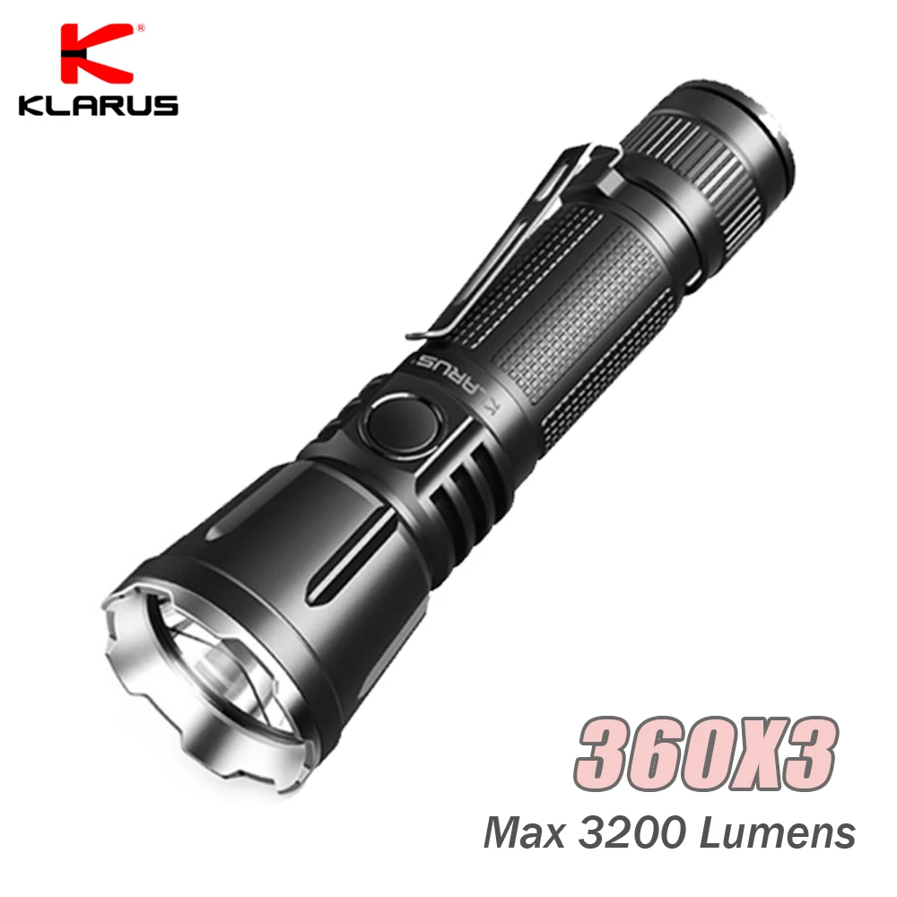 Klarus 360X3 Cree XHP70.2 светодиодный USB Перезаряжаемый тактический фонарь онарик +