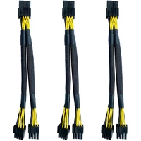 3pack gpu vga pci e 8 pin female to dual 862 pin male pci express adapter braided sleeved splitter power cable 8 inch