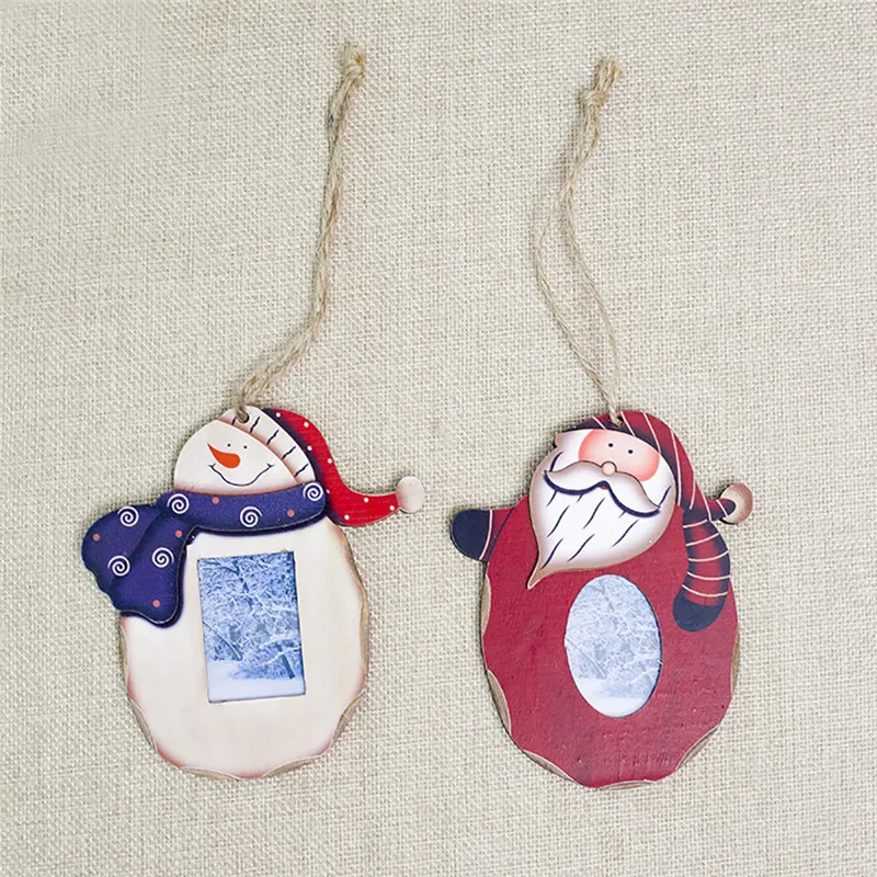 Снеговик деревянные декоративные элементы деревенская Новогодняя фоторамка