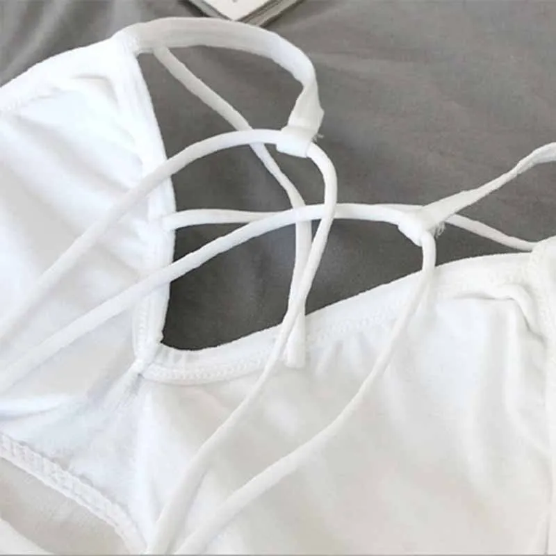 

Summer New Beautiful Back Wrapped Chest Anti-glare Gathered Bra Student Girl Models Without Steel Ring Underwear