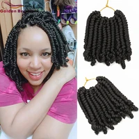 golden beauty synthetic hair 6inch 20roots bomb spring twist crochet hair twine tbug short curly braiding hair for black women