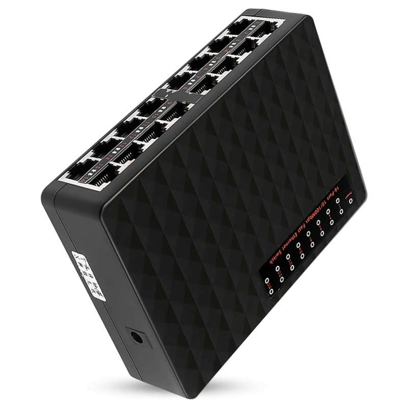 

16 Ports 10/100Mbps Network Switch Fast Ethernet LAN RJ45 Vlan Hub Desktop PC Switcher EU Plug