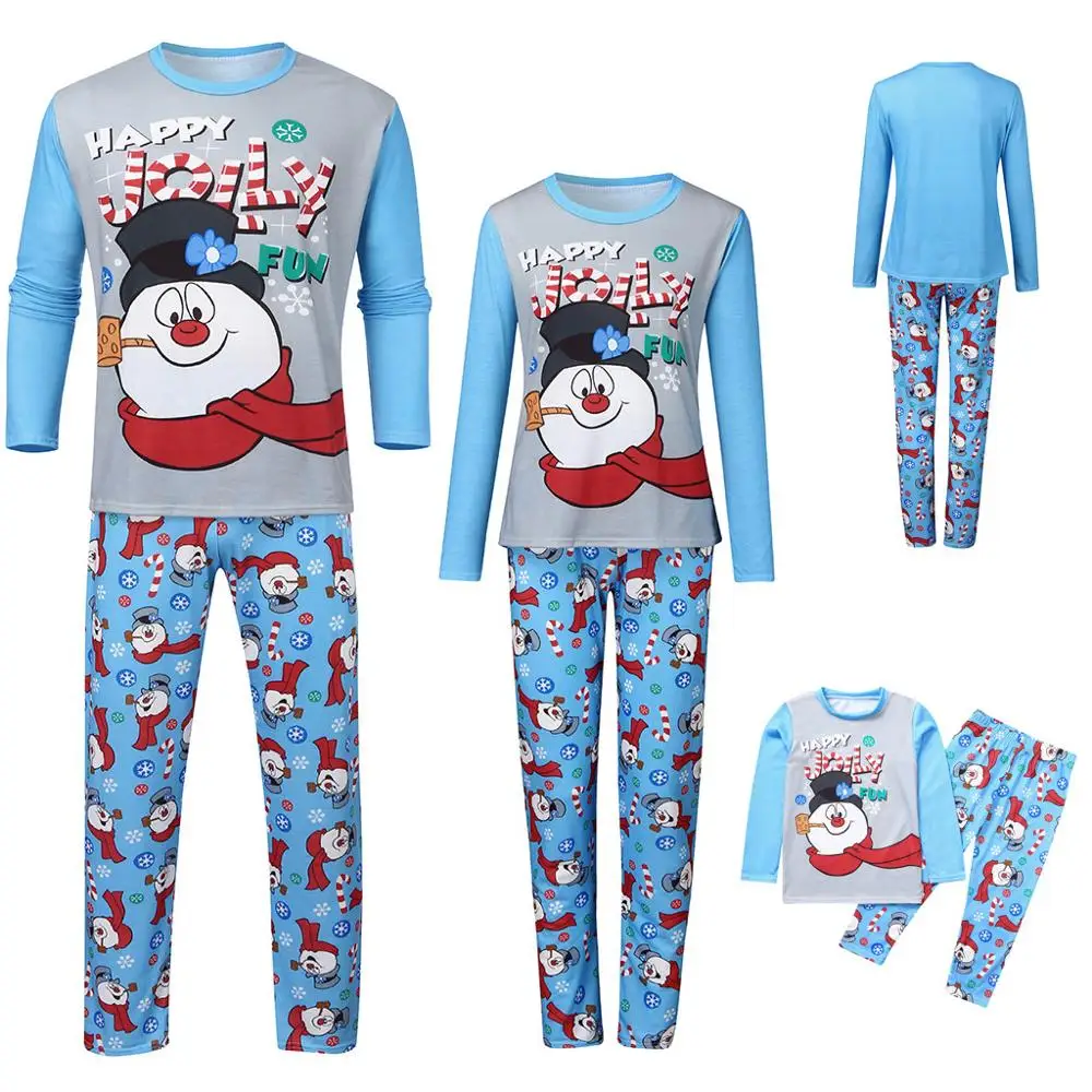 Рождественская Пижама осенняя одежда для мужчин и женщин детский топ с