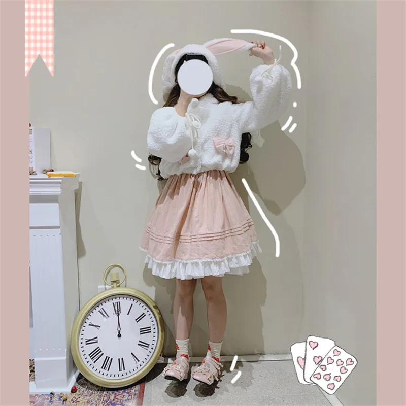 Короткая куртка для женщин модное меховое пальто в стиле Лолиты с милым бантом и