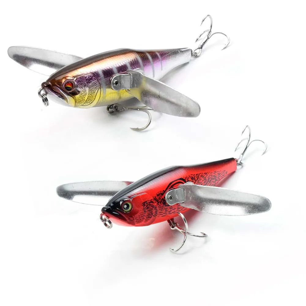 

5/2/1PCS 120MM 34G Topwater Popper Fishing Lure Tackle Hard Body Stainless Steel Wings Pike Perch Floating Wobbler Swimbait