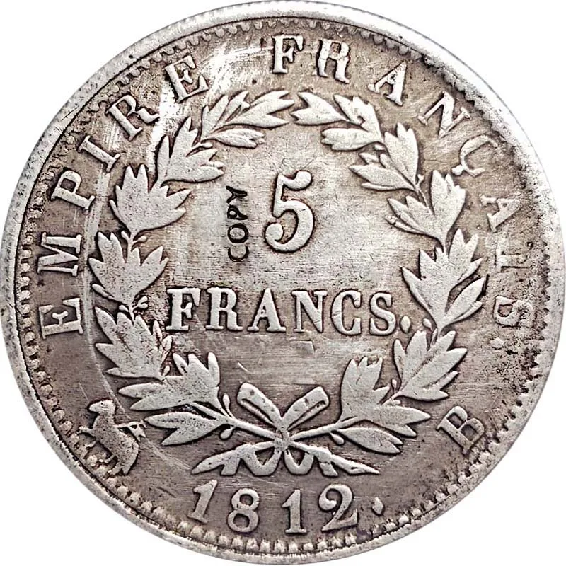 Французские монеты Наполеон 5 Франк 1812 Реплика медаль коллекционные