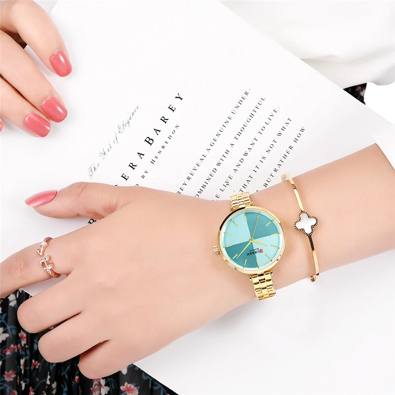 

CURREN Women Watches Top Brand Luxury Stainless Steel Strap Watch Ladies Analog Quartz Wristwatch Dress Simple Style Clock