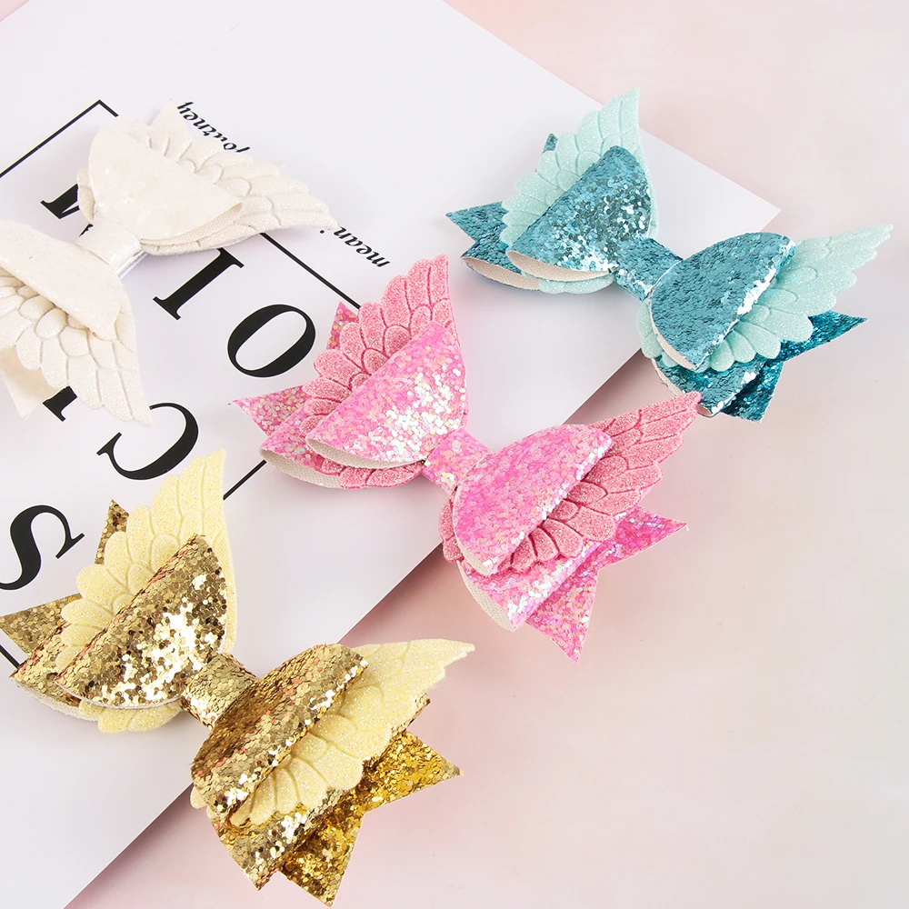 1 шт. двухслойные блестящие шпильки с блестками заколки принцессы бантом для