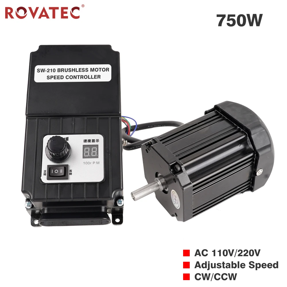 

750 Watt Brushless DC Motor/ AC110V 220V Speed Controller/Adjustable speed CW CCW