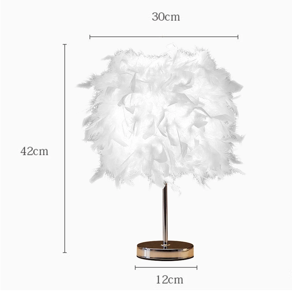 

Nordic Feather Night Light Romantic Fairy Desktop Atmosphere Lamp for Home Living Bedroom Party Wedding Romantic Decoration