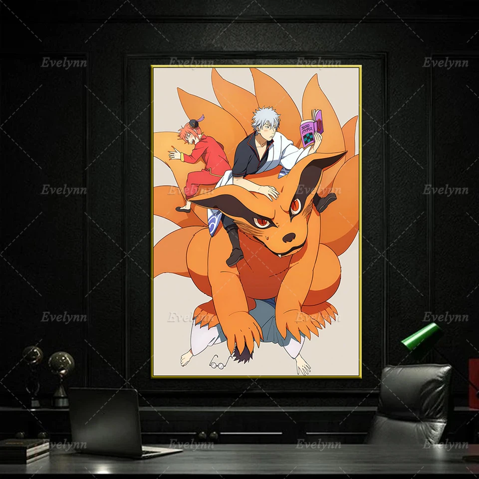 

Anime Naruto x Gintama 2 Canvas Posters and Prints Wall Art Picture Modern Living Room Cuadros Home bedroom Decor Painting