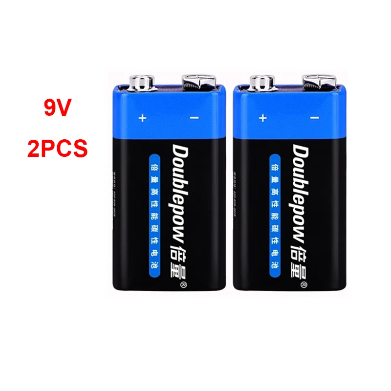 

2PCS 9V battery 6F22 Primary & Dry Batteries for multimeter alarm microphone iron case Disposable Battery