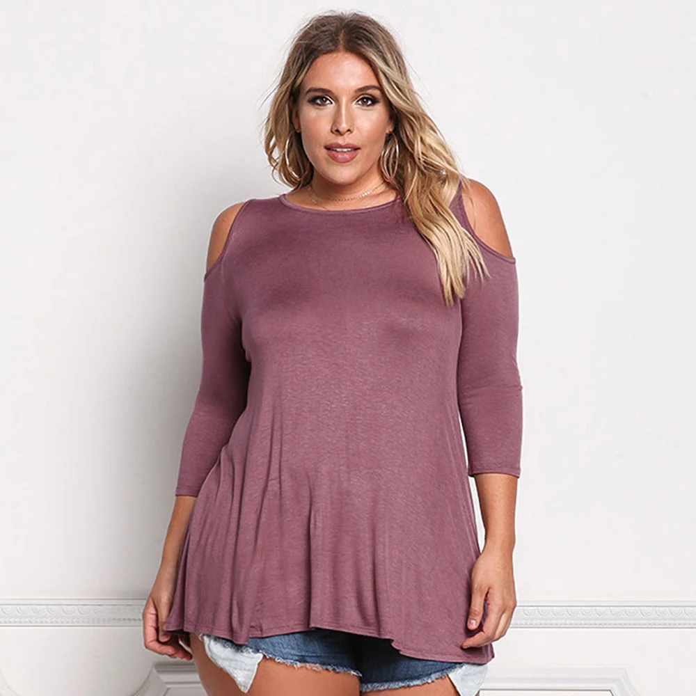 

FridayIn New Autumn Female Casual Hollow Hedging Solid Color Large Size Tops Women Street Long Sleeve Knit Off Shoulder Hoodies