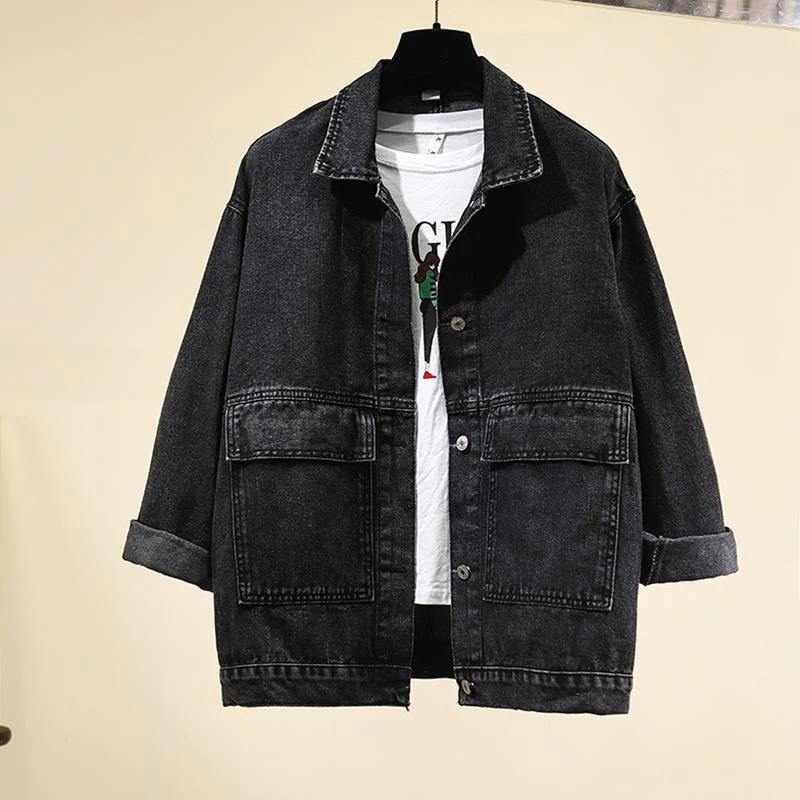 

Classical Plus Size 5XL Loose Denim Jacket Women Spring Big Pocket Jean Coat Female Streetwear Vintage Clothing Denim Outerwear
