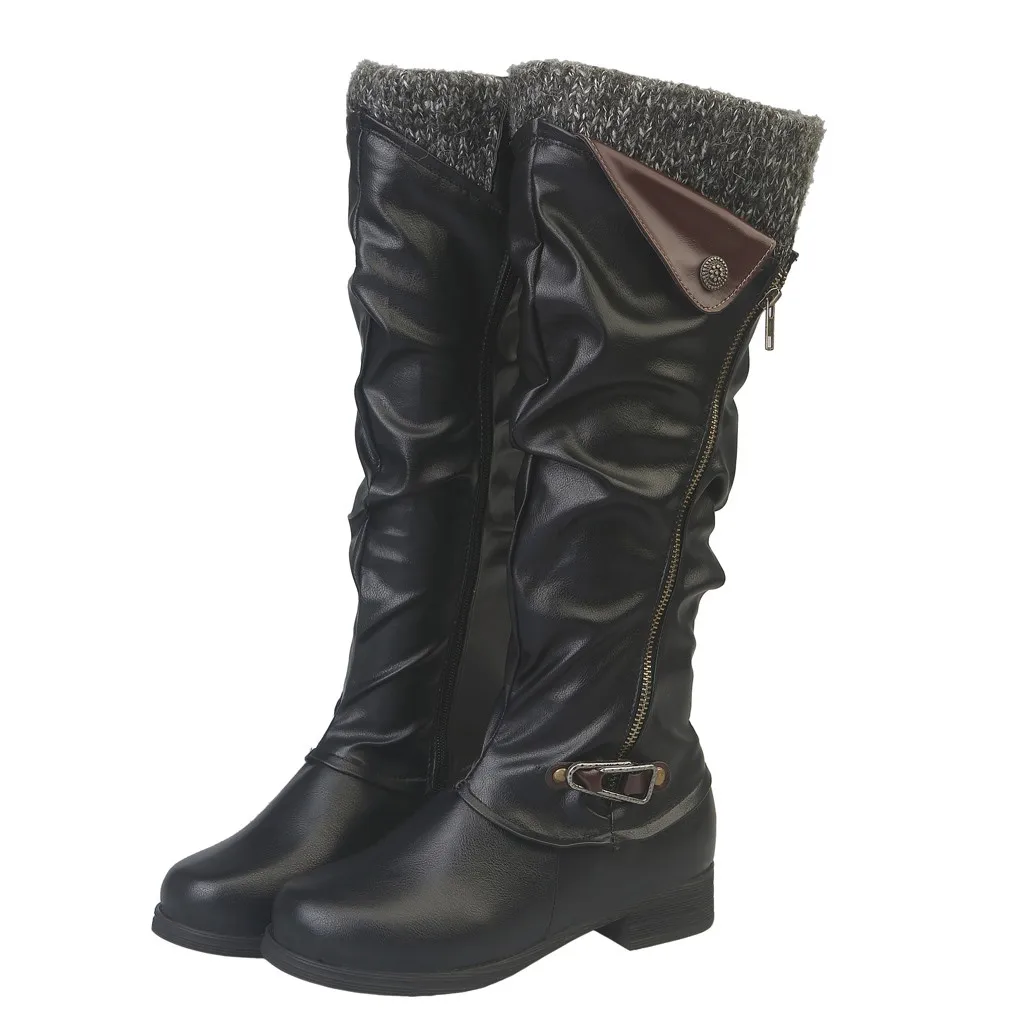 Высокие сапоги до бедра высокие в стиле панк 2019 г. Женские кожаные зимние на