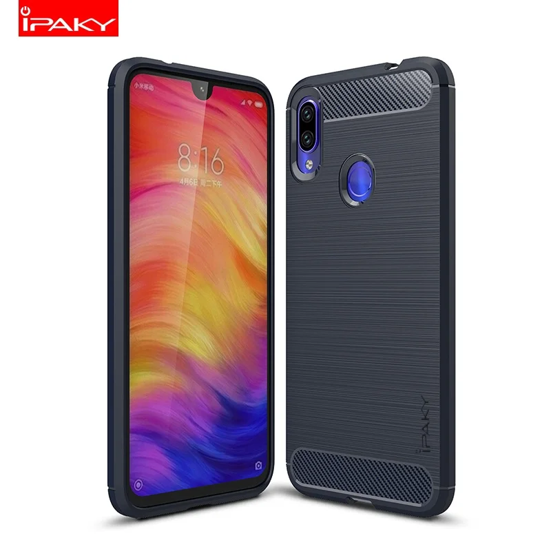 Blue Для Xiaomi Redmi Note 7 Чехол iPaky для Redmi Note 7 Pro Чехол Силиконовый карбоновый матовый противоударный чехол для Redmi Note 7s - Цвет: Blue