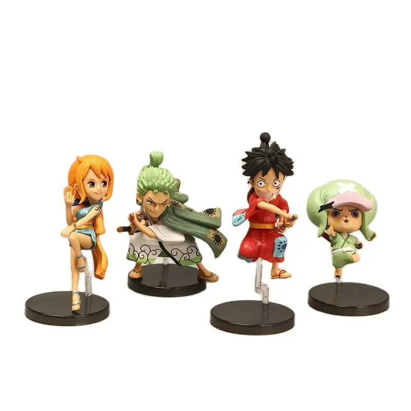 

7cm Q Styles Anime Figure One Piece GK Luffy Nami Zoro Chopper PVC Action Figure Collectible Model Children Gift Toys