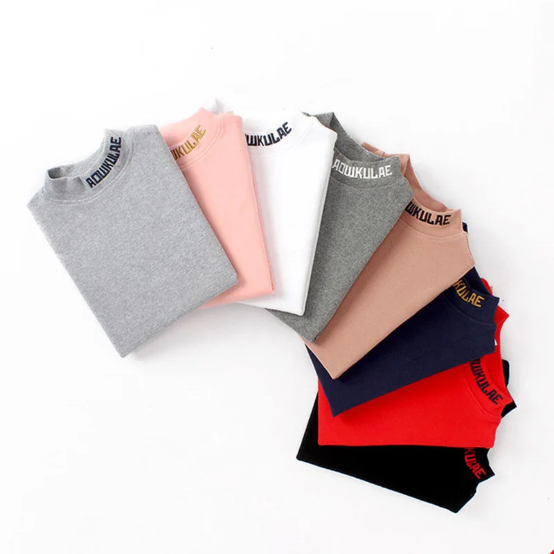 

Oversized Boys And Girls T-shirt Kids Pullover Children's High Collar Hoodies Autumn Winter Warm Cotton Sweatshirt