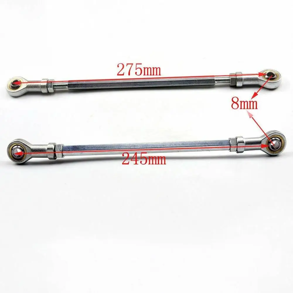 Tie Rod Linkage Ball Joint STEERING ROD BALL JOINT 10.2" Go Kart Racing, 5/16" Aluminum Steering Tie Rod with Ends Kit Kart Set images - 6