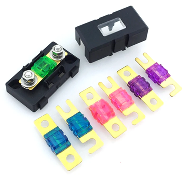

ANS trumpet Fork Plug Fuse 30A-200A Bolt Fixed Insurance Film Electric Vehicle Bolt Type Fuse Box Small Flat Insert Fuse Box