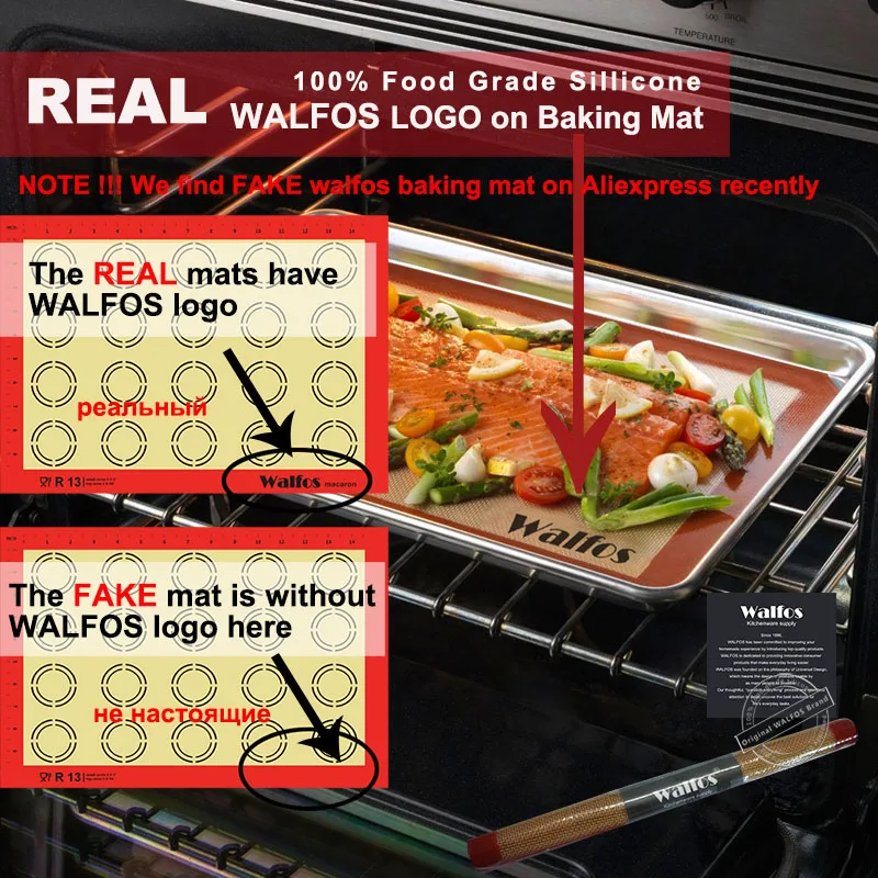 

WALFOS Non-Stick Silicone Baking Mat Pad Sheet Baking Pastry Tools Rolling Dough Mat Large Size for Cake Cookie Macaron