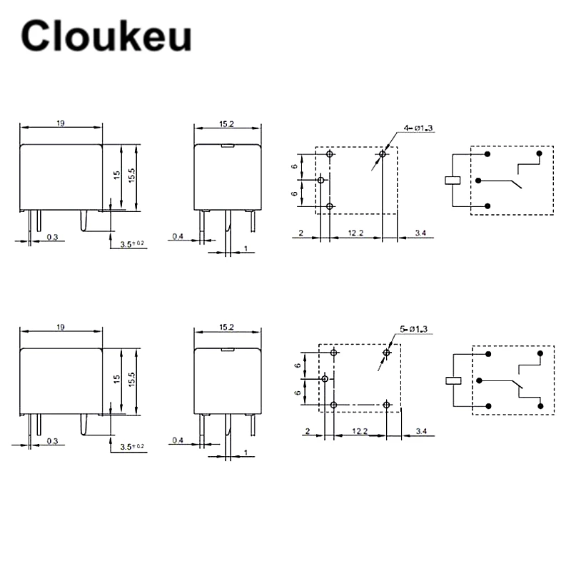 Реле DIP4 HF- JQC-3FF- 5VDC 9VDC 12VDC 24VDC -1HS 5V 9V 12V 24V T73 10A | Строительство и ремонт