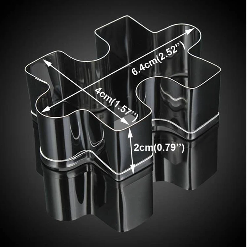 Decor Mold Cake Mould Cookie Baking Pastry Shape Kitchen Cutting Fondant Puzzle Stainless Steel Biscuit 6.4*4cm Tools | Дом и сад