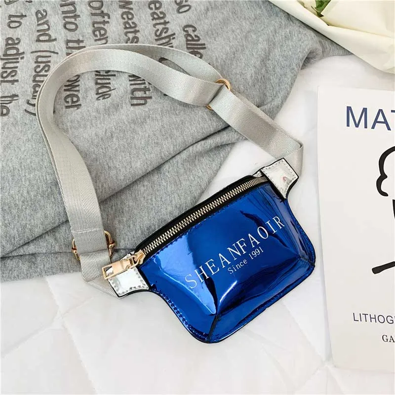 Blue Waist bag Новая детская поясная сумка для детей, Кожаная поясная сумка для девочек, нагрудная сумка, вместительная набедренная сумка, сумки в виде почек и бананов, сумки через плечо - Цвет: Blue Waist bag