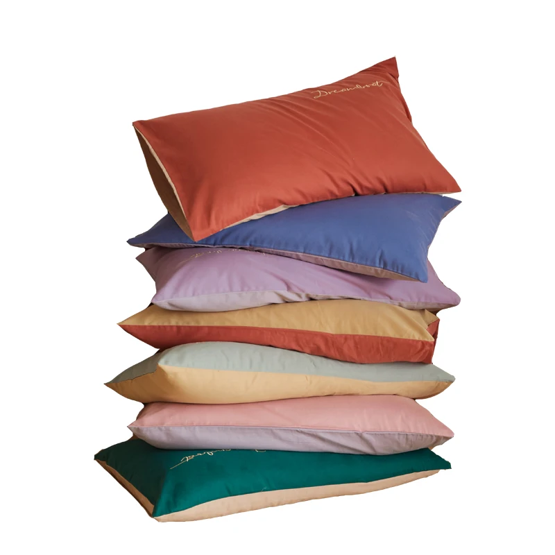 

work autumn and winter thickened all cotton matte pillow case envelope pillow bag 48 * 74cm pure cotton pillow case