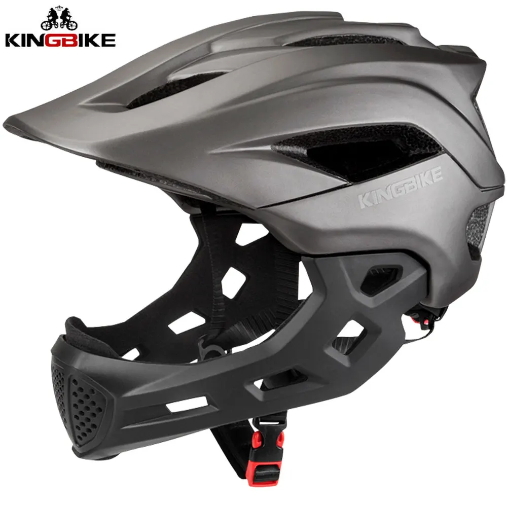 KINGBIKE Adult Full Face MTB Bike Helmet Casco Mountain Road Bicycle Full Covered Helmet Motorcycle Cycling Helmet for Kids