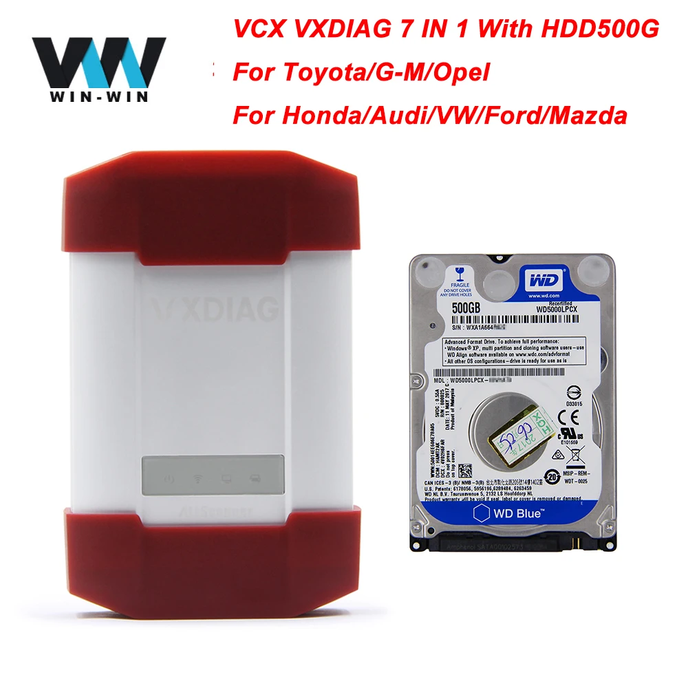 VXDIAG 7 в 1 для Toyota/G-M/Opel/Honda/Audi/VW/Ford/Mazda OBD OBD2 автомобильный диагностический инструмент того же MDI Techstream ODIS Tech2 HDS