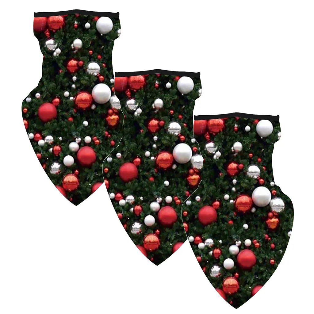 

#R40 3PC Christmas Face Scarf Seamless Ear Hook Sports Cycling Hiking Scarves Neck Tube Face Cover Riding Headwear Ski Fishing