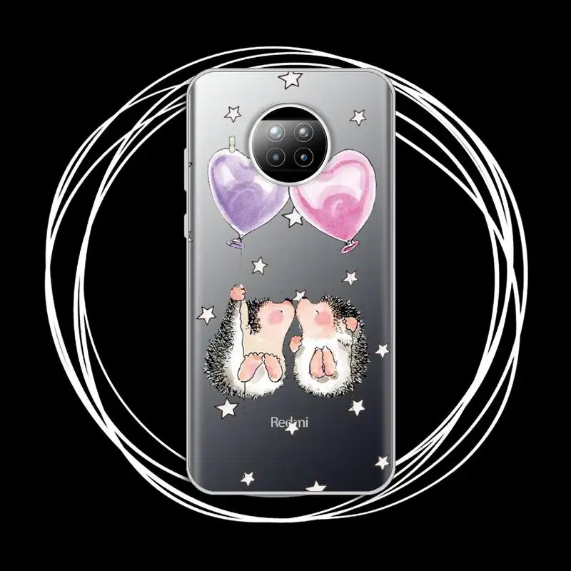 

cute cartoon animal funny Hedgehog Phone Case Transparent for xiaomi redmi note 8 9 9s 11 10t lite pro