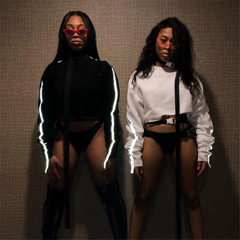 Футболка с о образной горловиной Вельветовая однотонная светоотражающая