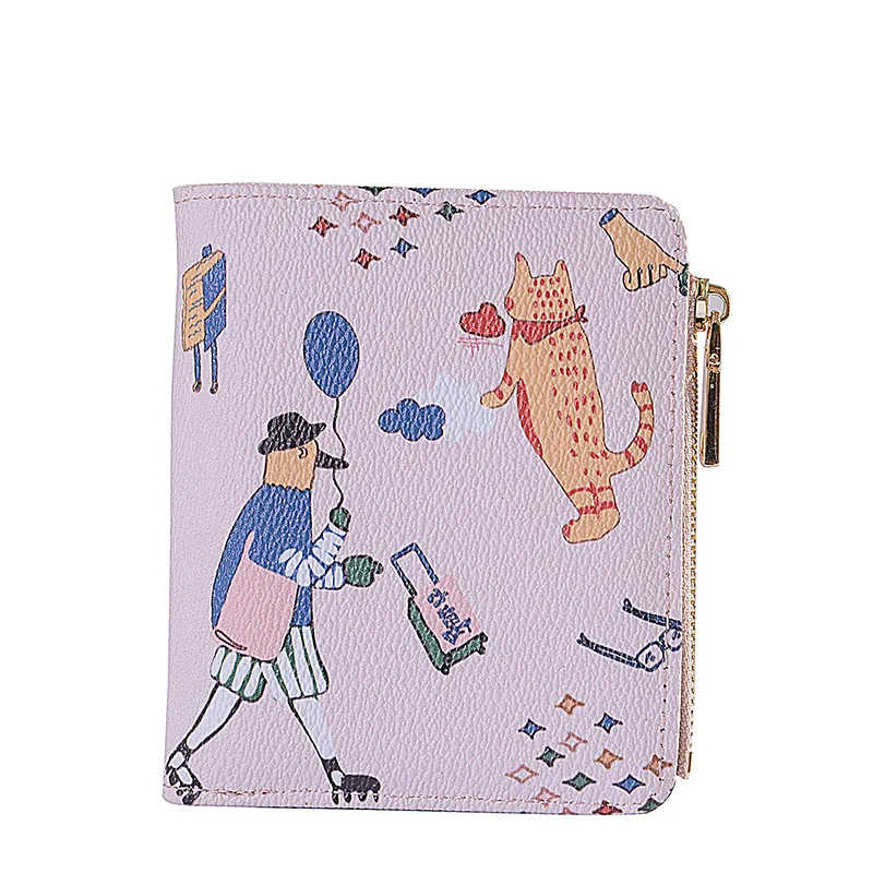 Fashion Designer Women Heart Zipper Short Wallet PU Cartoon Fold Bank Credit Card Photo Boys Girls Purse Wallets | Багаж и сумки