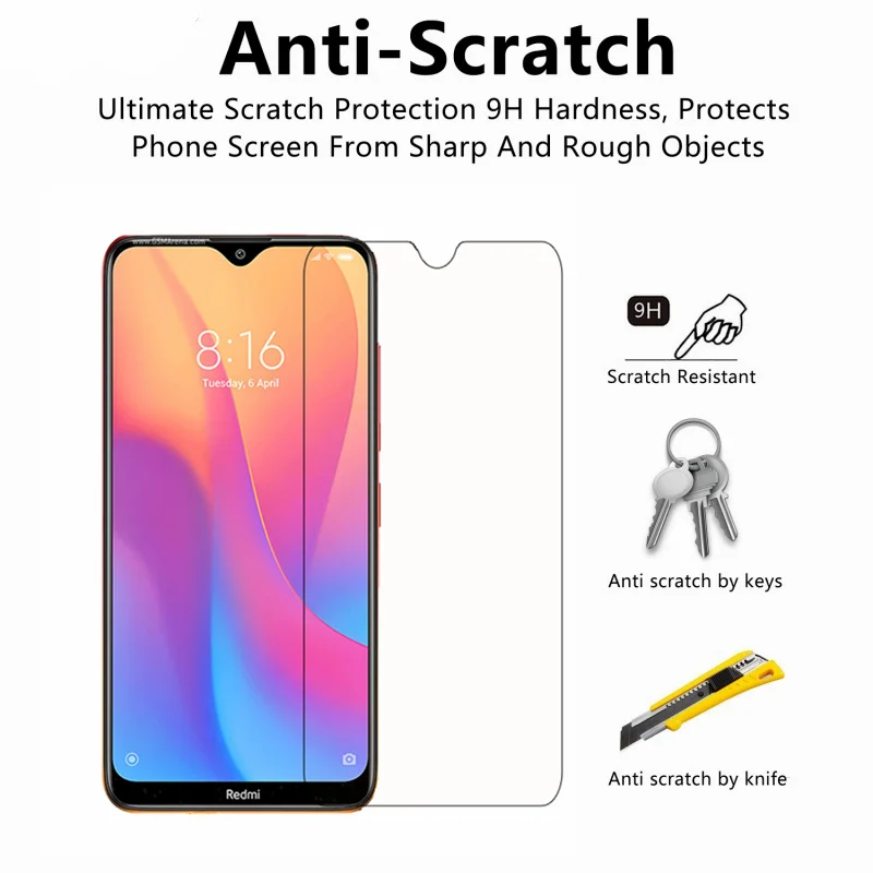 2 uds vidrio de tel&eacute;fono para Xiaomi Redmi 8A Protector de pantalla de vidrio templado para Xiaomi Redmi 8A vidrio Xiaomi Redmi 8A pel&iacute;cula antiara&ntilde;azos-1