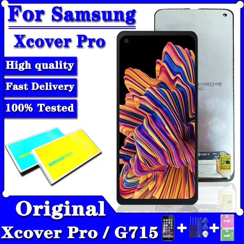Pantalla LCD Original G715 de 6,3 pulgadas para m&oacute;vil, montaje de digitalizador de pantalla t&aacute;ctil Xcover Pro SM-G715FN/DS para Samsung Galaxy X, G715FN-0